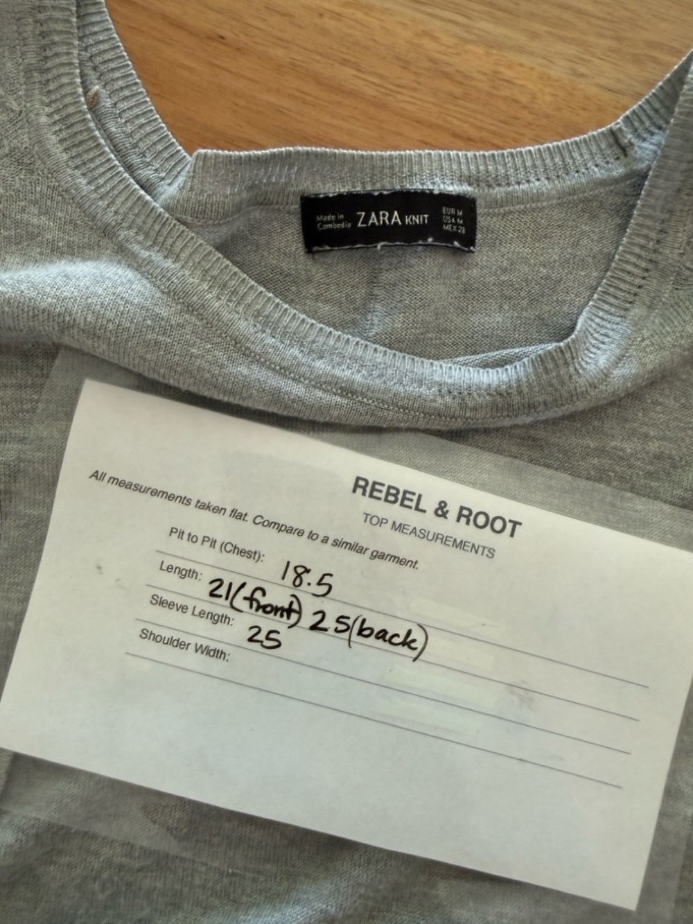 Zara Knit Sweater Heather Gray Minimalist High Low Hem Pullover Size M - Picture 11 of 12